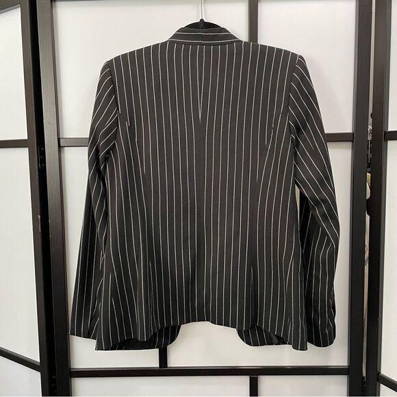 𝅺[4] Vera Moda Black & White Pinstriped Structured Blazer Women’s Career Wear - Picture 8 of 13